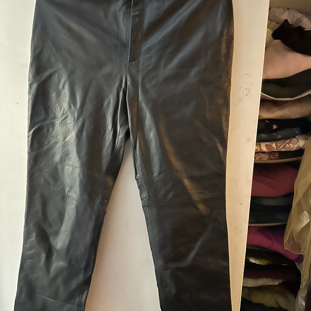 Vintage Nine West Black Leather Pants